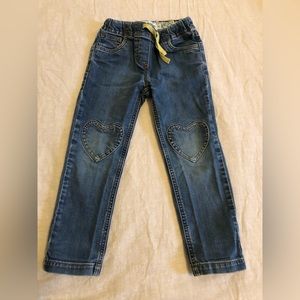 Mini Boden heart patch jeans, size 4, good condition